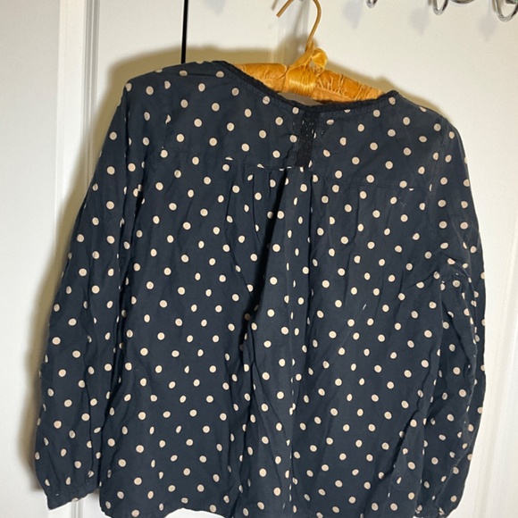 Dark navy Polk dots oversized button shirt M - Picture 3 of 9
